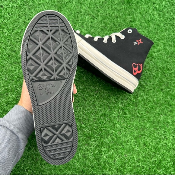 Converse Chuck Taylor All Star Eva Lift Hi Red Y2K Heart Graphics - Picture 11 of 11